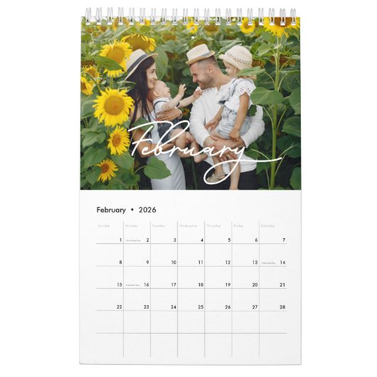 Calendrier 2025 Family Custom Photo Chic Script (Feb 2026)