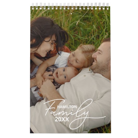 Calendrier 2025 Family Custom Photo Chic Script (Protection)
