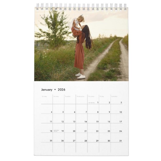 Calendrier 2025 Family Custom Photo Chic Script (Jan 2026)