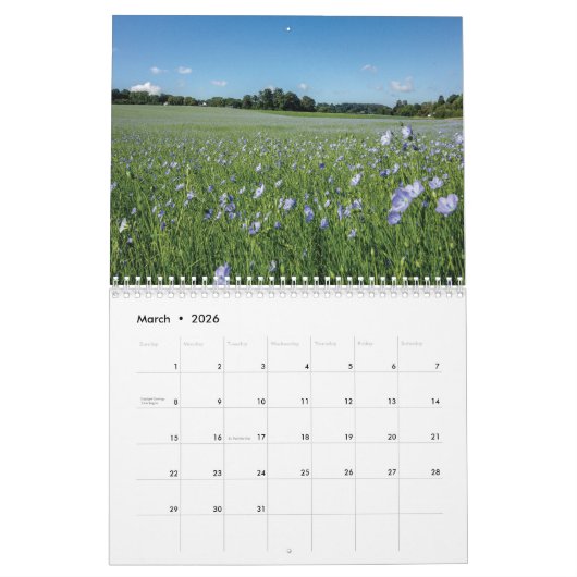 Calendrier 2025 Fleurs classées 3 (Mar 2026)