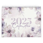 Calendrier 2025 Floral Purple Aquarelle (Protection)