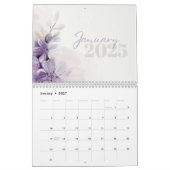 Calendrier 2025 Floral Purple Aquarelle (Jan 2027)
