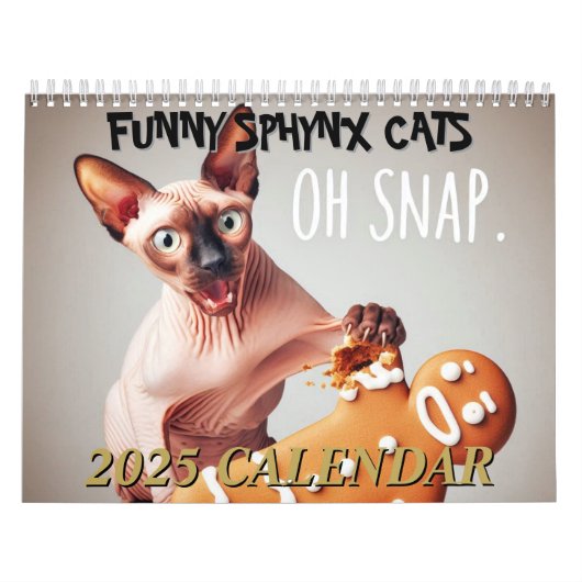 Calendrier 2025 Funny Sphynx Chats et Elf Sphynx Mur (Protection)