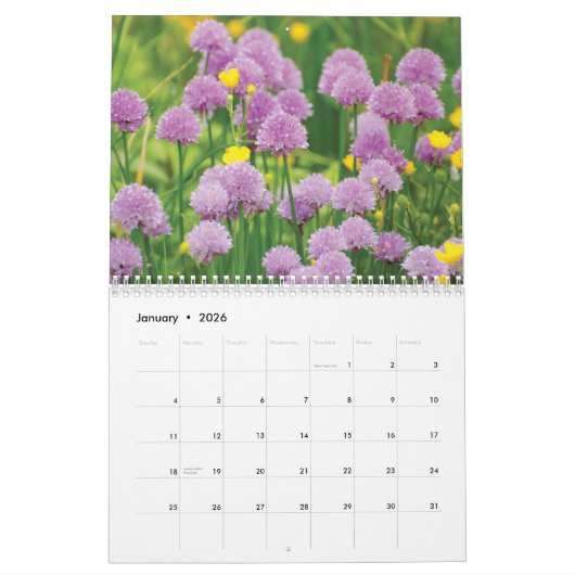 Calendrier 2025 jardins Fleurs 1 (Jan 2026)
