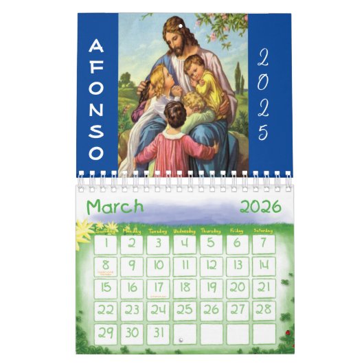 Calendrier 2025 Jésus Christ catholique (Mar 2026)