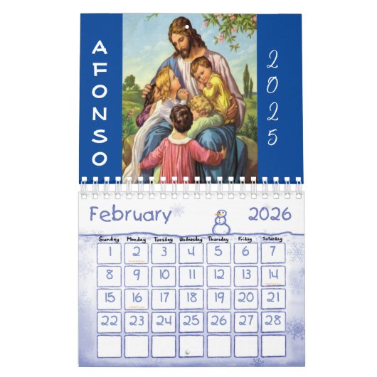 Calendrier 2025 Jésus Christ catholique (Feb 2026)