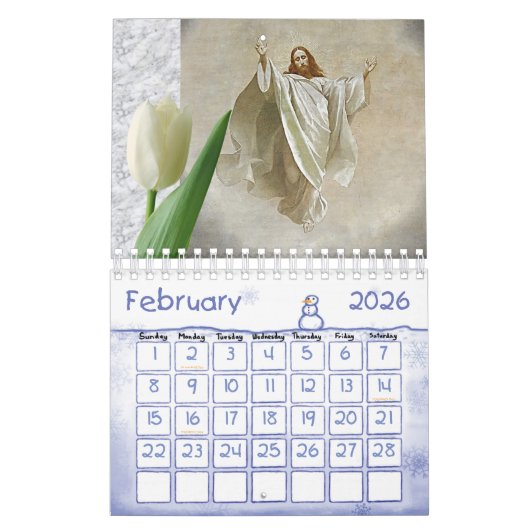 Calendrier 2025 Jésus Christ catholique (Feb 2026)