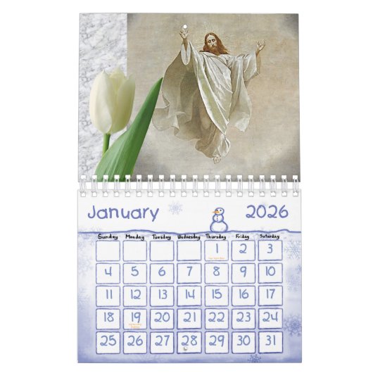 Calendrier 2025 Jésus Christ catholique (Jan 2026)