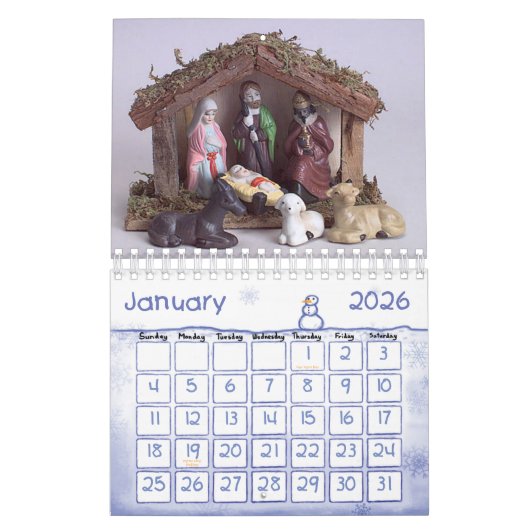 Calendrier 2025 Jésus Christ catholique (Jan 2026)