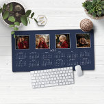 Calendrier 2025 Marine Bleu photo moderne Collage<br><div class="desc">Calendrier 2025 Pleine année Minimaliste Classic Marine Blue Desk Mat Pad de souris avec votre nom et 4 de vos photos préférées! 🌟 Ceci est pour 2025 🌟 Cette version est en bleu marine chic, mais les couleurs peuvent facilement être customisées ! Veuillez nous contacter à cedarandstring@gmail.com si vous avez...</div>