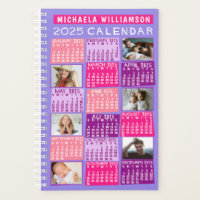 Calendrier 2025 Mod mignon 12 Photo Collage Nom Pe