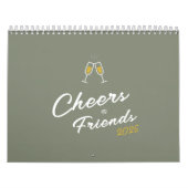 Calendrier 2025 Modern Friends Photo Collage Minimal mensuel (Protection)