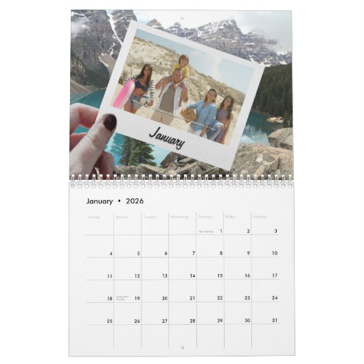 Calendrier 2025 Modern Trendy Family Add Photos Custom Simple (Jan 2026)