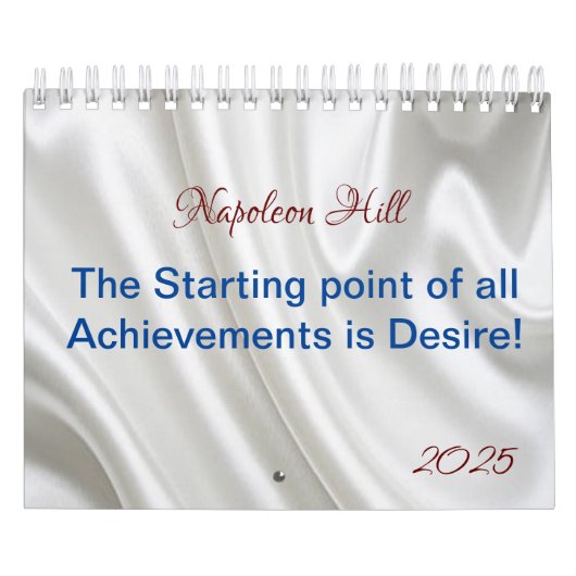 Calendrier 2025 Napoléon Hill, l'accomplissement est le désir (Protection)