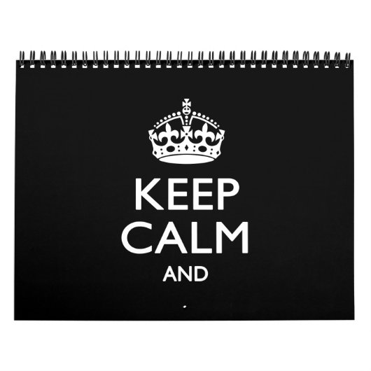 Calendrier 2025 Personnaliser mensuellement KEEP CALM Black V (Protection)