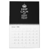 Calendrier 2025 Personnaliser mensuellement KEEP CALM Black V (Jan 2026)