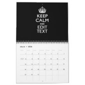 Calendrier 2025 Personnaliser mensuellement KEEP CALM Black V (Mar 2026)