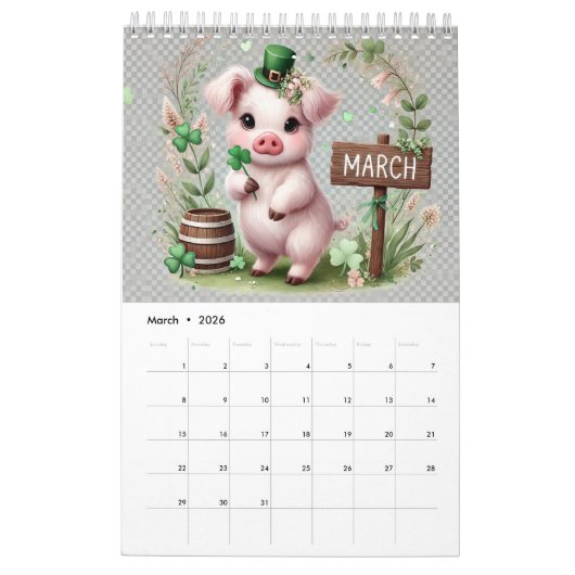 Calendrier 2025 Piggy Pig (Mar 2026)