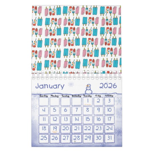 Calendrier 2025 Popsicles (Jan 2026)