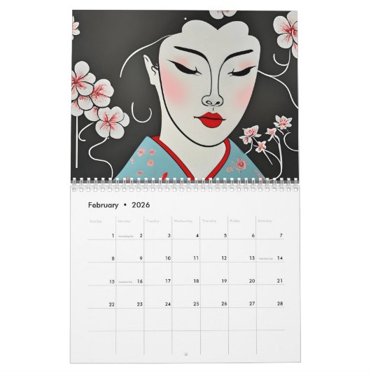 Calendrier 2025 Portrait moderne de belles filles chinoises C (Feb 2026)