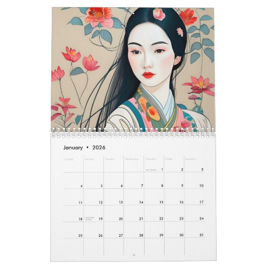 Calendrier 2025 Portrait moderne de belles filles chinoises C (Jan 2026)