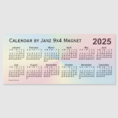 Calendrier 2025 Rainbow Cloud par Janz 9x4 Magnet (Devant)