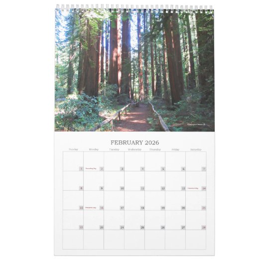 Calendrier 2025 Richardson Grove Feuille simple (Feb 2026)