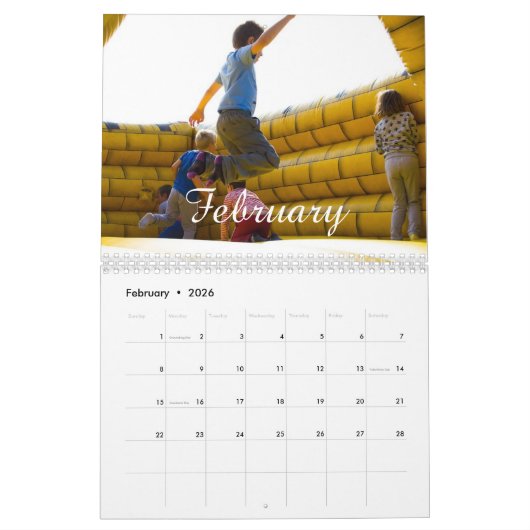Calendrier 2025 Simple Custom 4 Photo FAMILY (Feb 2026)