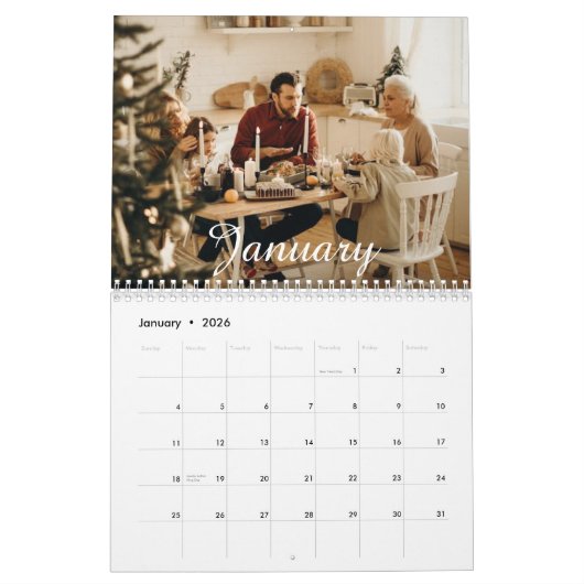 Calendrier 2025 Simple Custom 4 Photo FAMILY (Jan 2026)