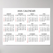 Calendrier 2025 simple mais élégant | Affiche (Devant)