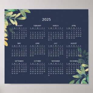 Calendrier 2025 simple mais élégant Affiche