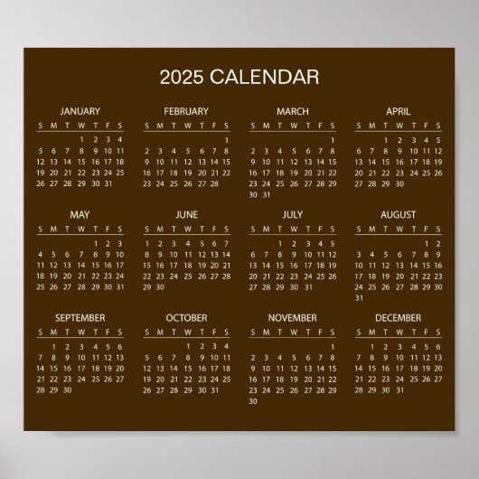 Calendrier 2025 simple mais élégant | Affiche (Devant)