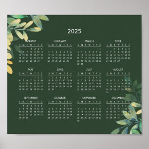 Calendrier 2025 simple mais élégant   Affiche