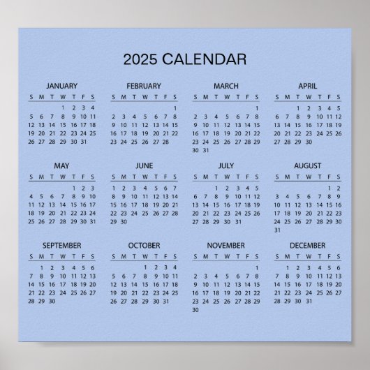 Calendrier 2025 simple mais élégant | Affiche (Devant)