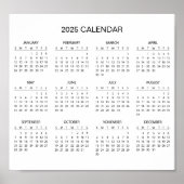 Calendrier 2025 simple mais élégant | Affiche (Devant)