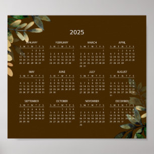 Calendrier 2025 simple mais élégant Affiche
