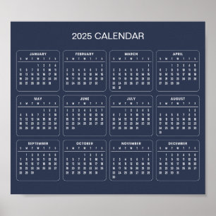 Calendrier 2025 simple mais élégant Affiche
