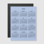 Calendrier 2025 simple mais élégant | Carte magnét (Devant / Derrière)
