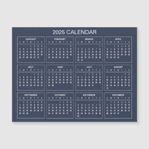 Calendrier 2025 simple mais élégant   Carte magnét
