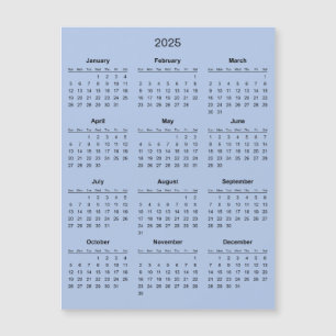 Calendrier 2025 simple mais élégant Carte magnét