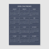 Calendrier 2025 simple mais élégant | Carte magnét (Devant)