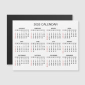 Calendrier 2025 simple mais élégant | Carte magnét (Devant / Derrière)