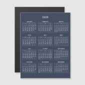 Calendrier 2025 simple mais élégant | Carte magnét (Devant / Derrière)