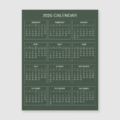 Calendrier 2025 simple mais élégant | Carte magnét (Devant)