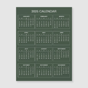 Calendrier 2025 simple mais élégant   Carte magnét