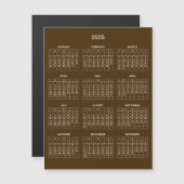 Calendrier 2025 simple mais élégant | Carte magnét (Devant / Derrière)