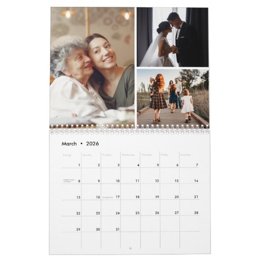 Calendrier 2025 Simple moderne personnalisé famille de photos (Mar 2026)