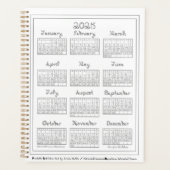 Calendrier 2025 Tissu Gris Argent Police (Devant)