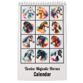 Calendrier 2025 Twelve Majestic Horses Calendar (Protection)