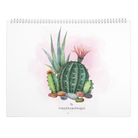 Calendrier 2025 Watercolor Desert Wall (Dos)